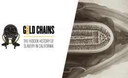 Gold Chains social media image, slave ship embodied and logo