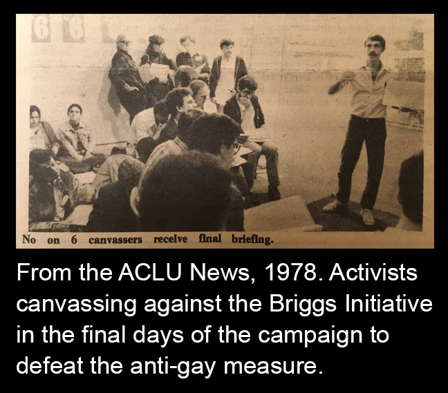 ACLU News Clipping: Campaigners being trained to canvass against Prop 6