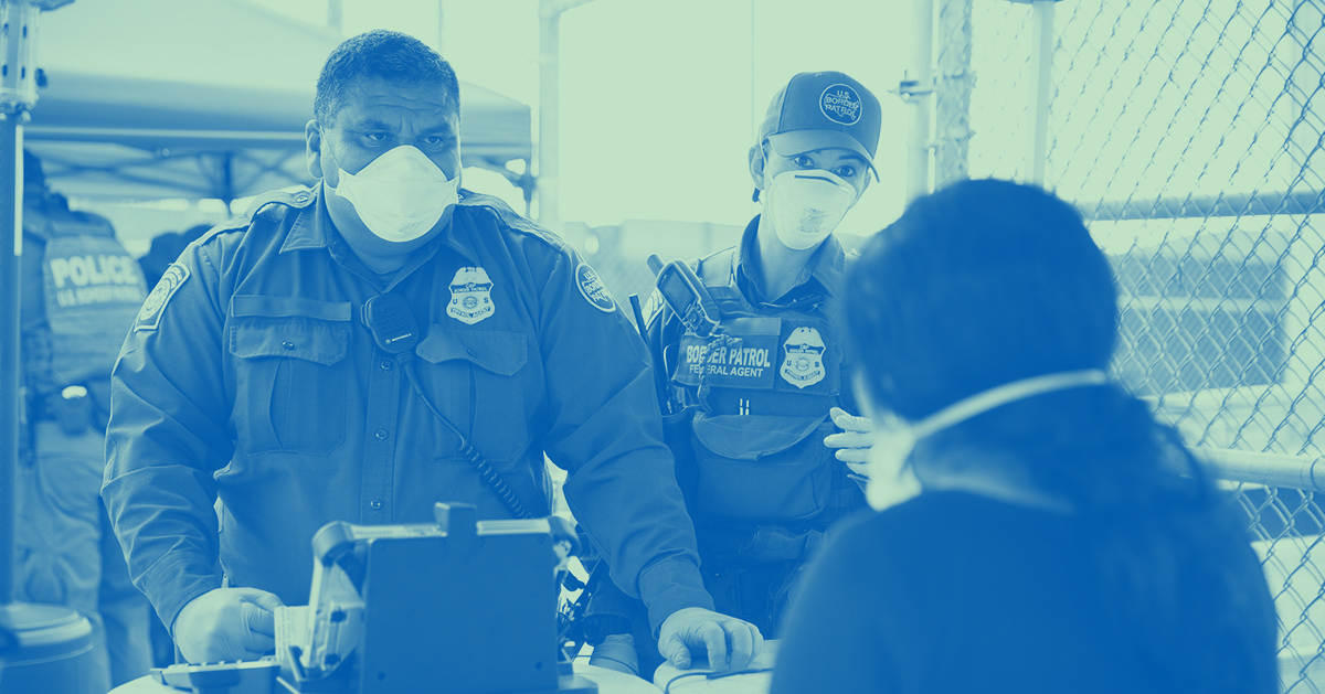 U.S. Customs and Border Patrol agents at airport