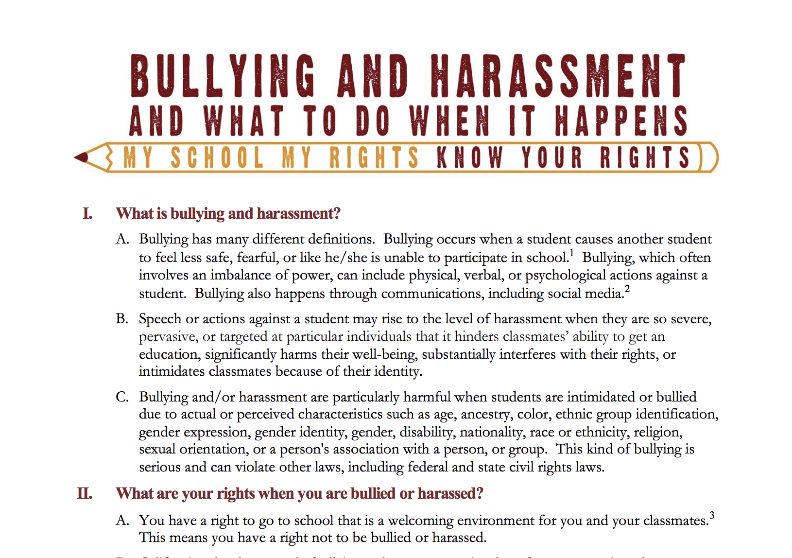 Harassment, bullying, discrimination, hate crime and sexual