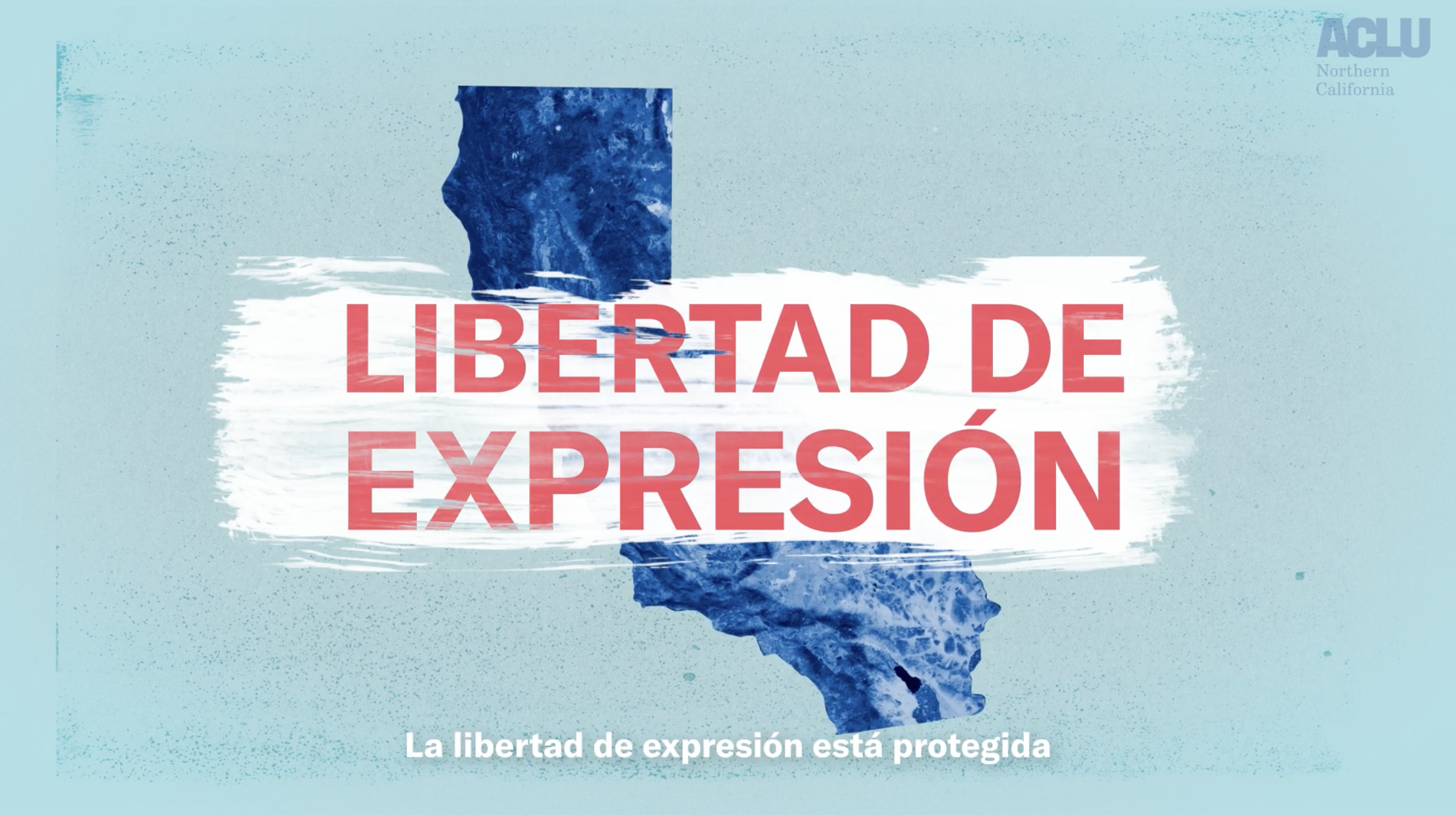 California with "libertad de expresion" over the top