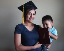 Esmeralda with her son