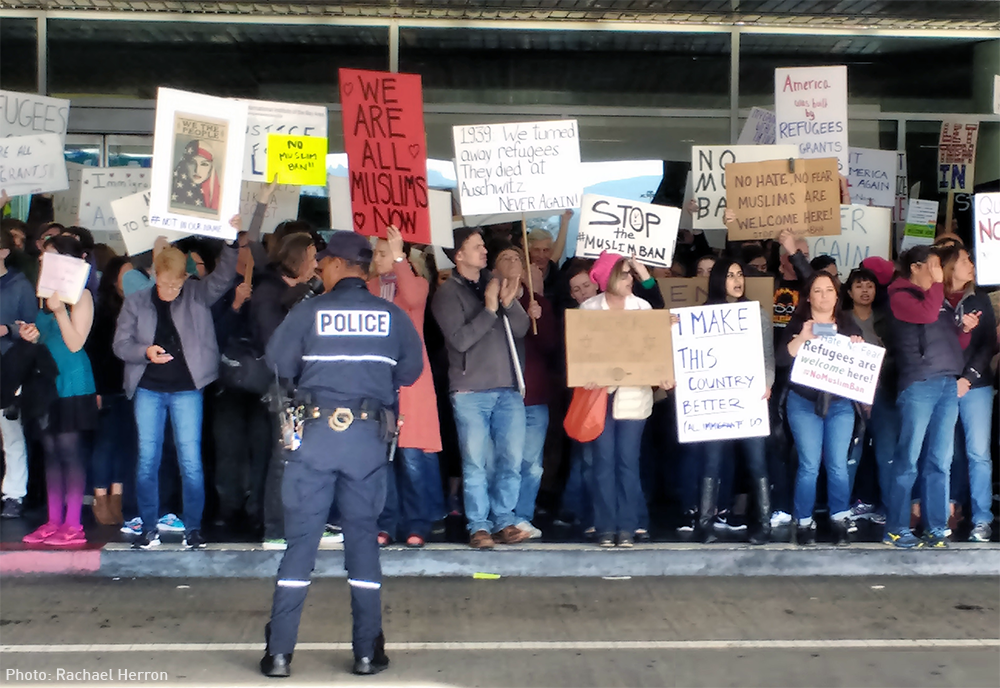 Jan 2017 SFO protest - photo by Rachael Herron