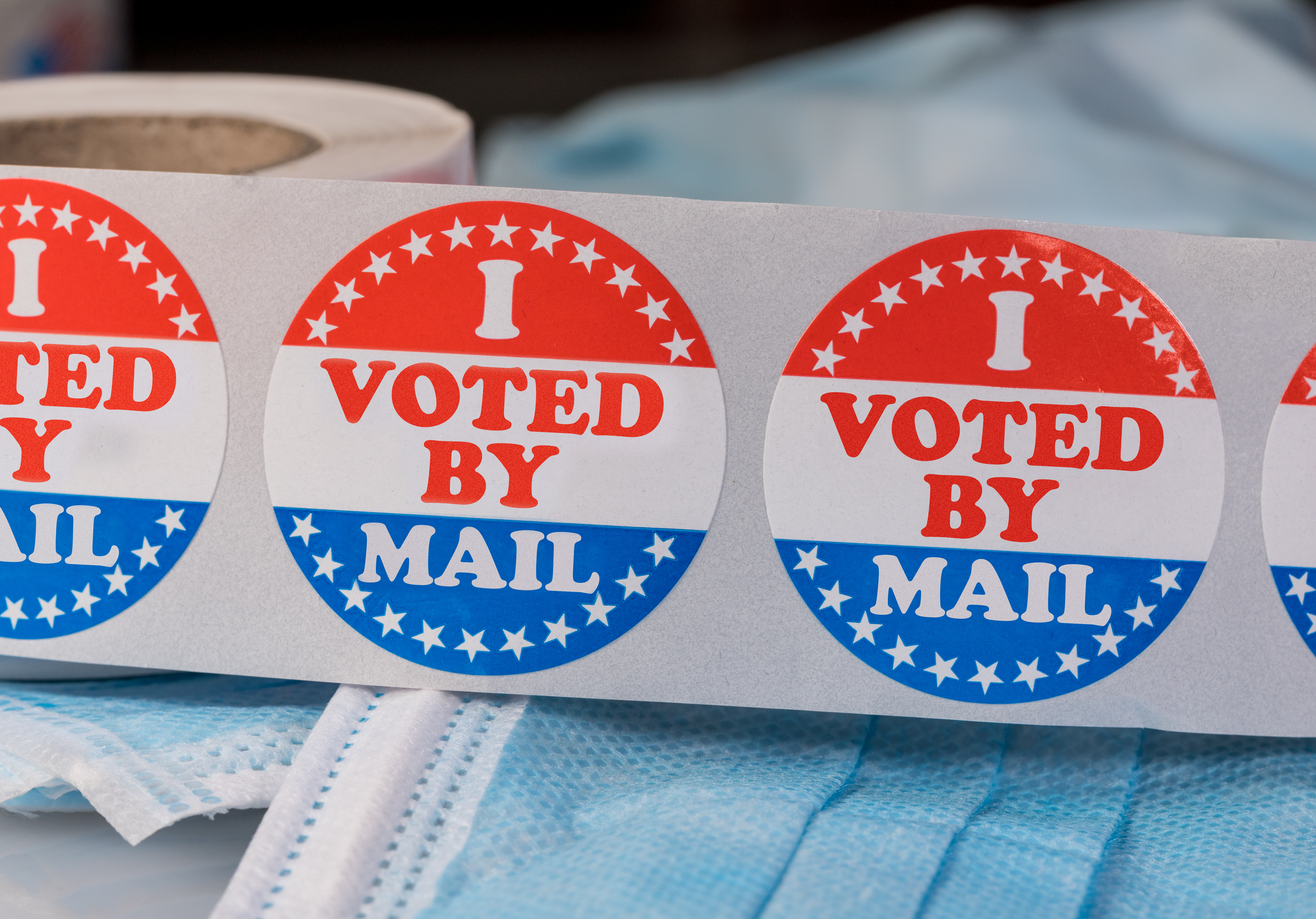 stickers "I voted by mail"