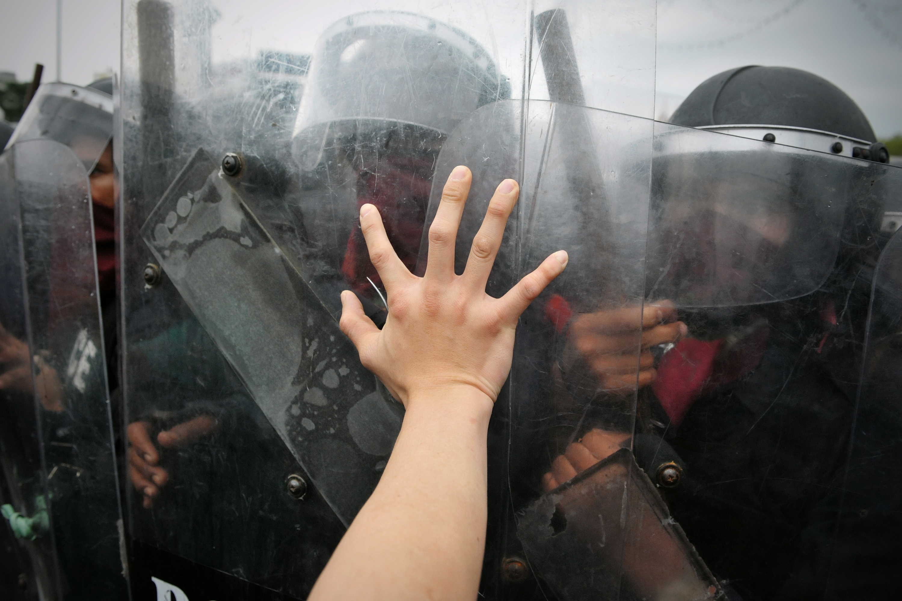 police clash with protesters