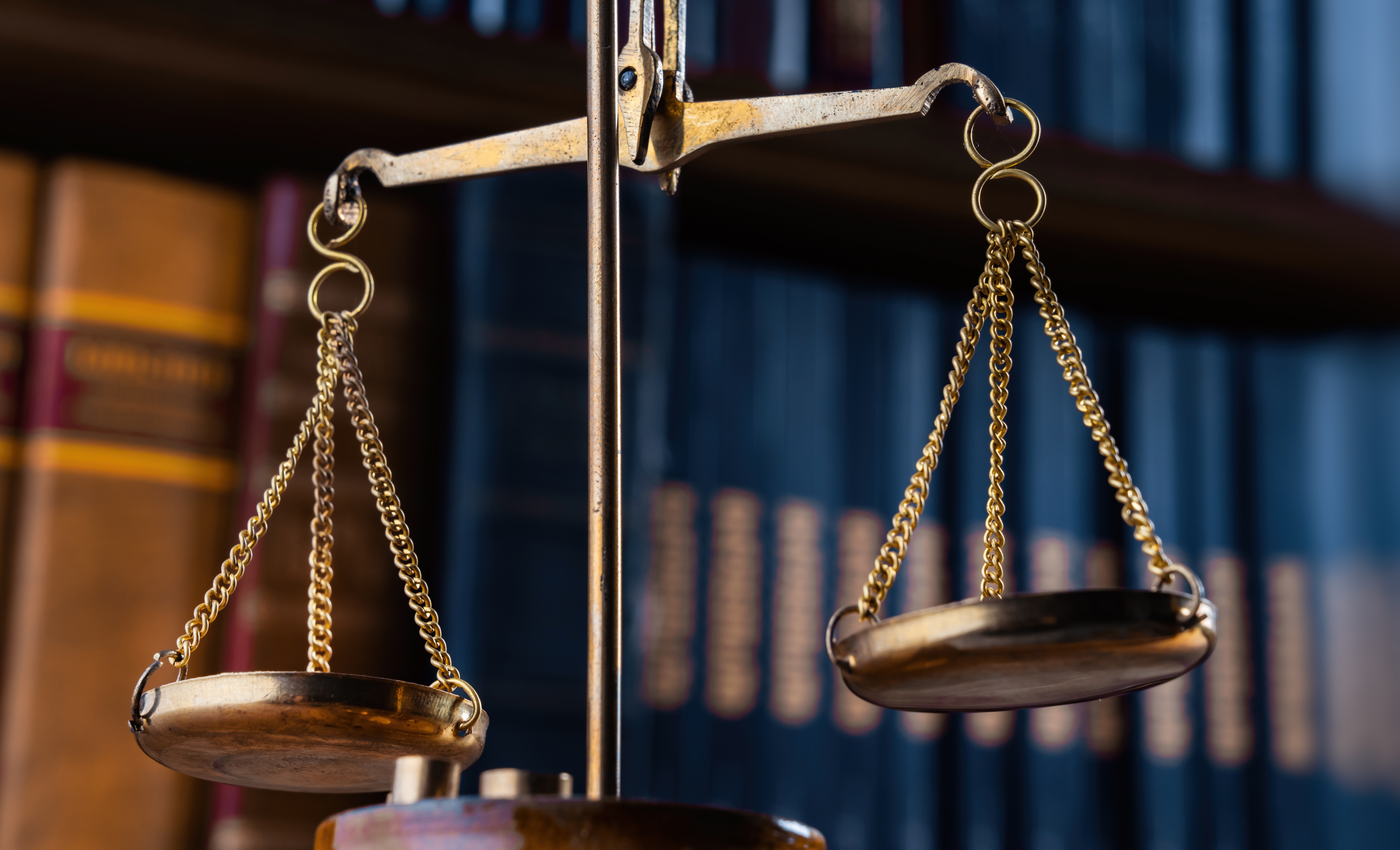 Justice scales in the library