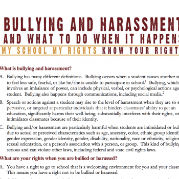 bullying and harrassment