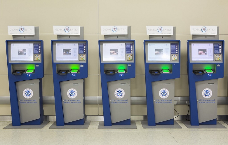 Global entry kiosks at airport