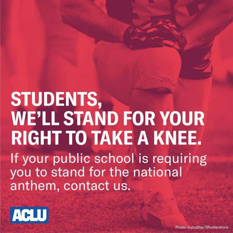 Students. We'll Stand For Your Right to Take a Knee