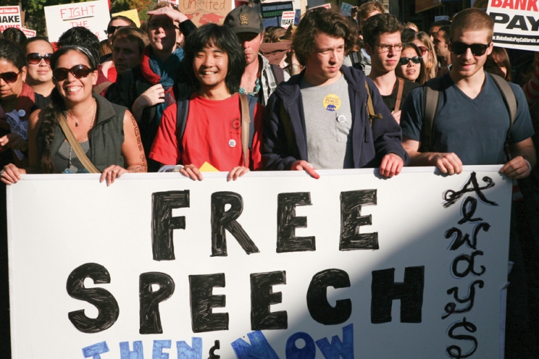 Free speech sign, UC Berkeley, 2011