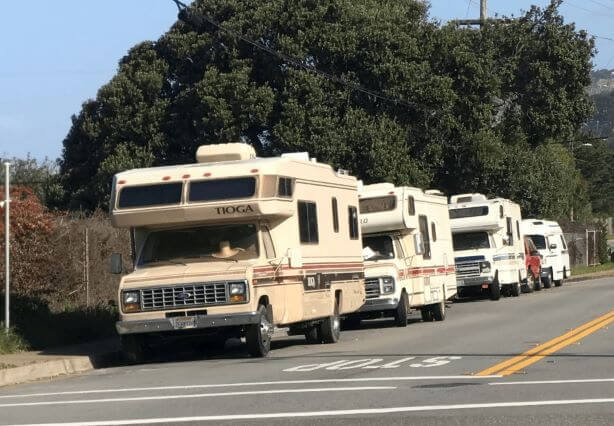 RV's parked 