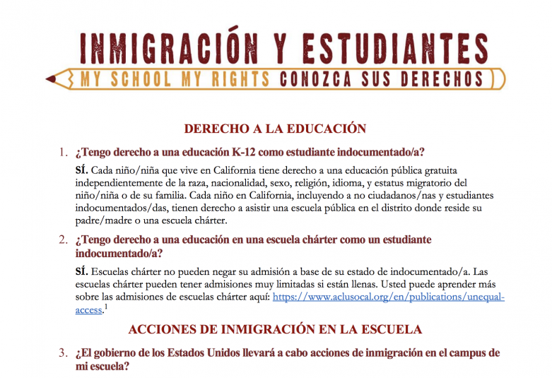 inmigración y estudiantes