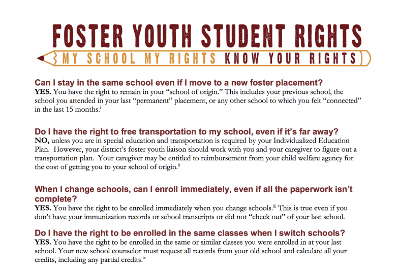 Foster Youth Student Rights