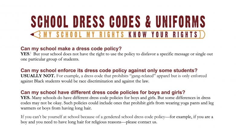 Know Your Rights School Dress Codes And Uniforms Aclu Of