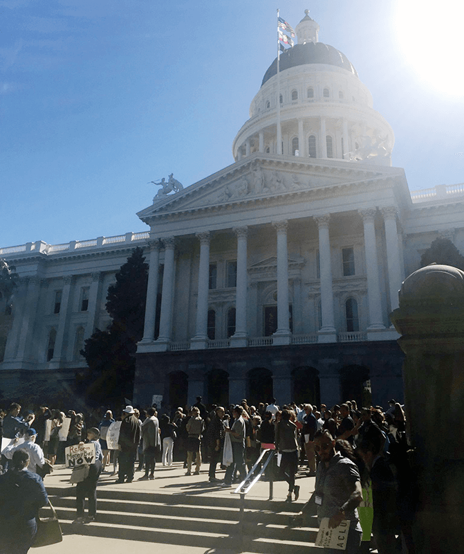 ACLU members rally at the CA State Capitol 2017