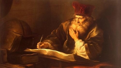 an old scholar by Salomon Koninck