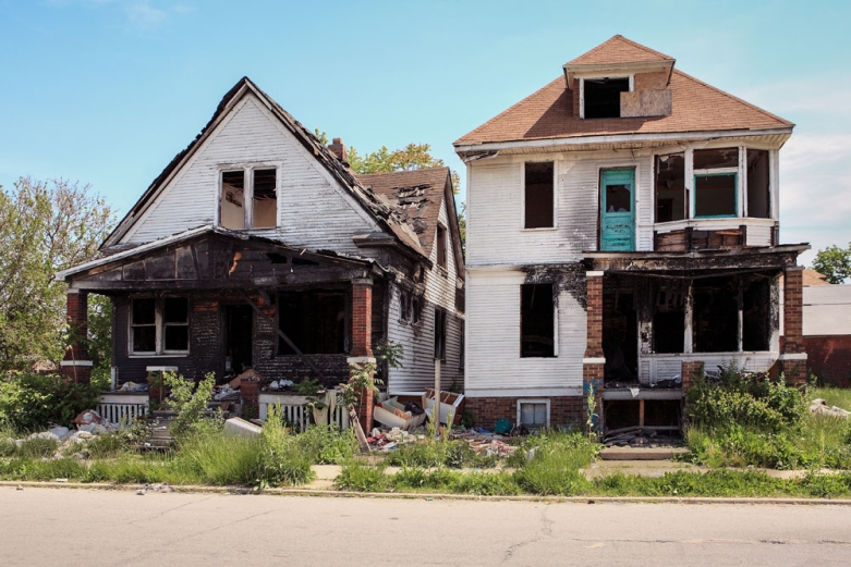 run-down houses