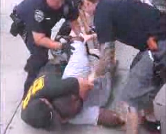 Eric Garner in an illegal NYPD chokehold