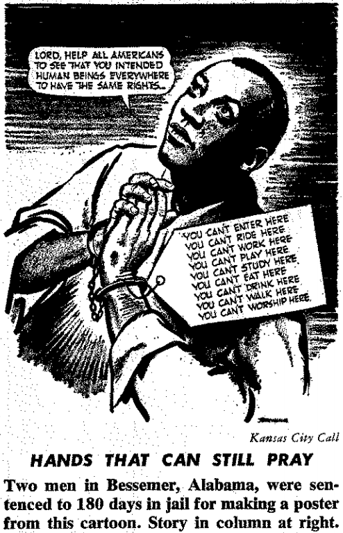 Asbury Howard was persecuted in 1959 for reproducing this cartoon.