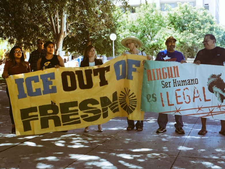 ICE Out of Fresno rally