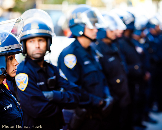 Riot police - photo by Thomas Hawk.