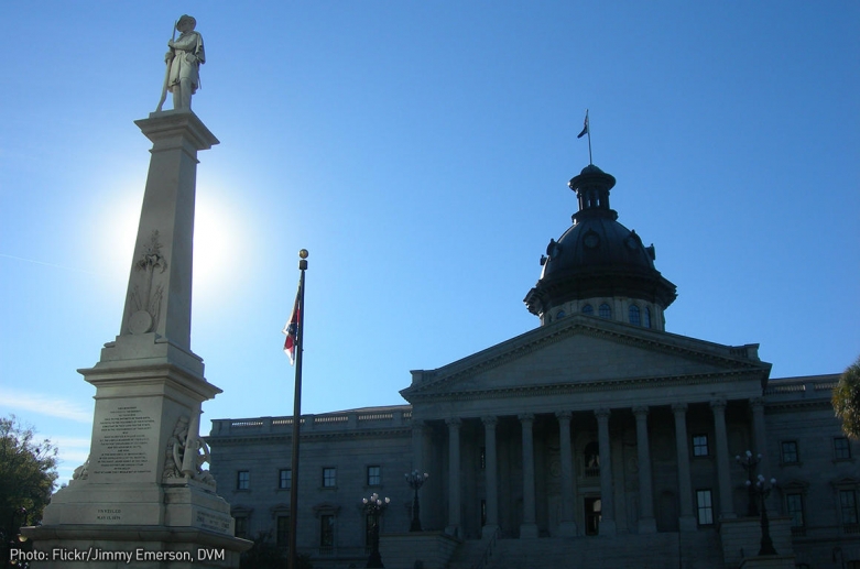South Carolina state house with confederate flag