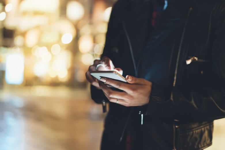 Person looking at a phone