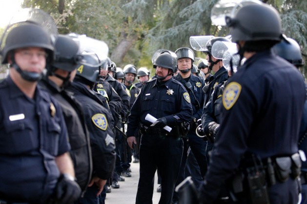 UC Davis police in 2011 responding to Occupy student protesters