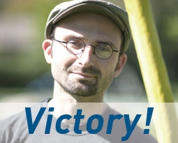 Victory! Picture of client Bob Offer-Westort