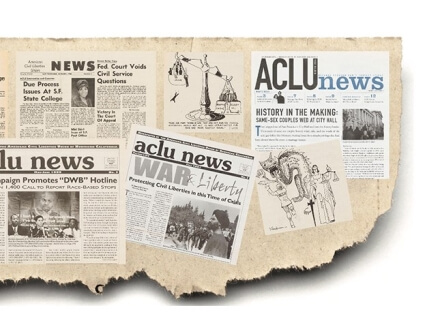 Collage of Vintage ACLU News Pages