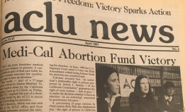 A clipping from the 1981 ACLU News announcing victory in the lawsuit to protect abortion care in California