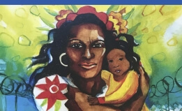 Cover page for ACLU of California report, "Carriers to Reproductive Justice While Detained". Below the title is an image of a woman of color holding a small child in her arms. Below this image is the ACLU of California logo.