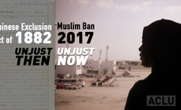 Graphic comparing Chinese Exclusion Act and Muslim Ban
