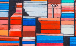 Picture of colorful boxes that resemble shipping containers. 