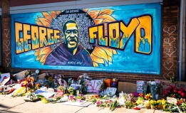 George Floyd memorial mural