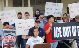 Residents rally outside the Porterville City Hall