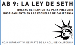 La ley de Seth - nuevas herramientas para prevenir hostigamiento en las escuelas de California