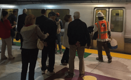 people on the BART platform at Embarcadero