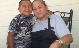 Bertha Mejia and her grandson Pablo