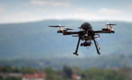 police drone flying through the sky