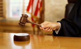 Judge hitting gavel