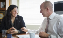 CITIZENFOUR director Laura Poitras with ACLU executive director Anthony D. Romero.