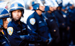 Riot police - photo by Thomas Hawk.