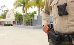 armed police officer at a school in California