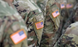 National guard members marching