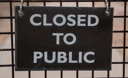 sign saying "closed to public"
