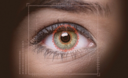 Closeup of eye with x on it