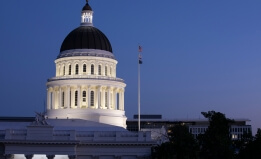 california state capitol building at night