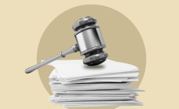 legal papers and gavel