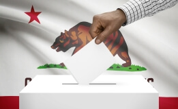 Casting a ballot in California
